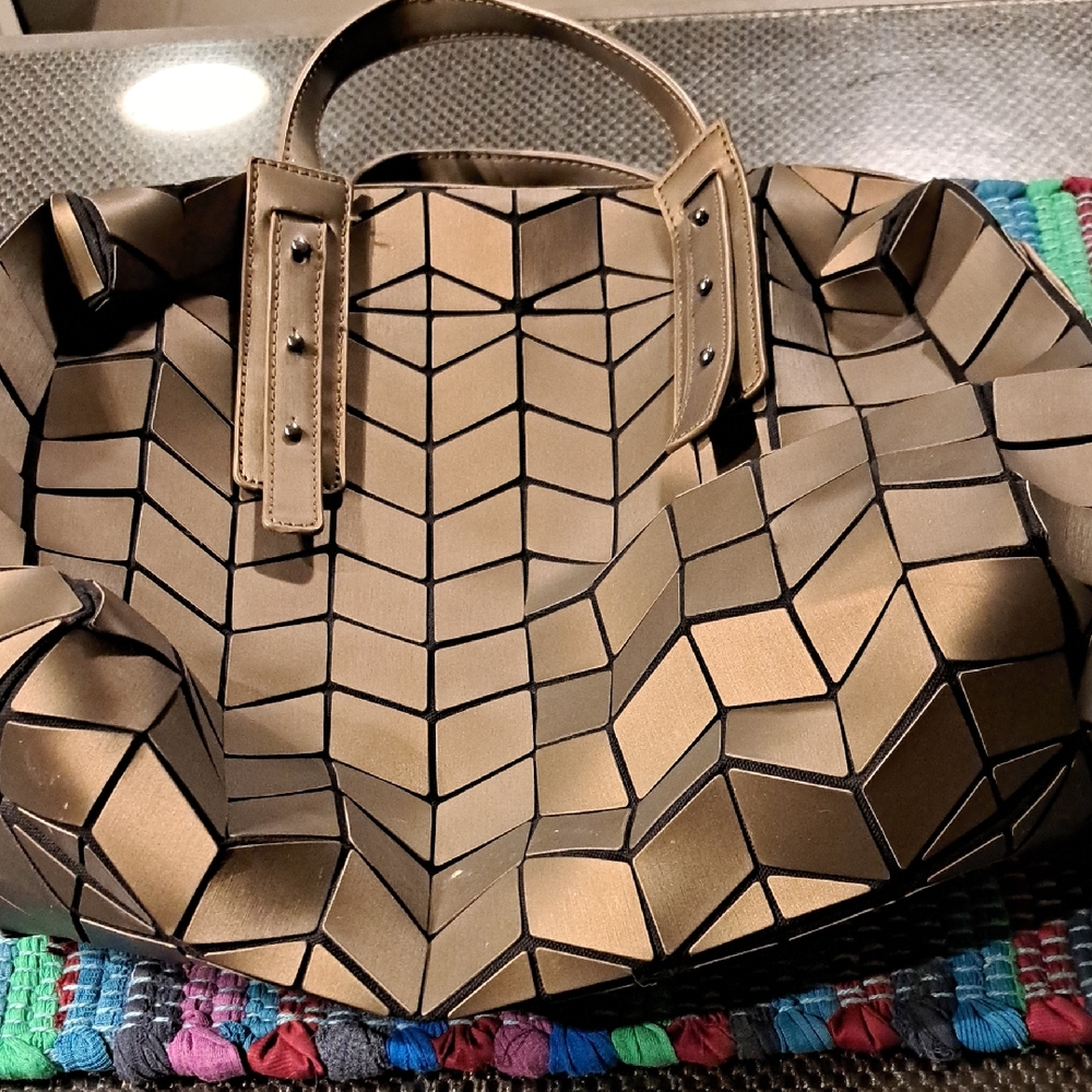 Modern Geometric Brown Tote Bag